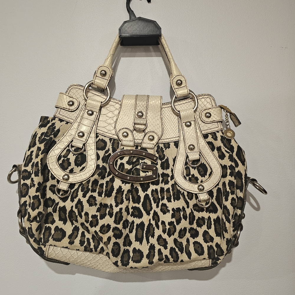 VGUC Vintage - Guess Leopard Print - Large Handbag - Ginger Cat